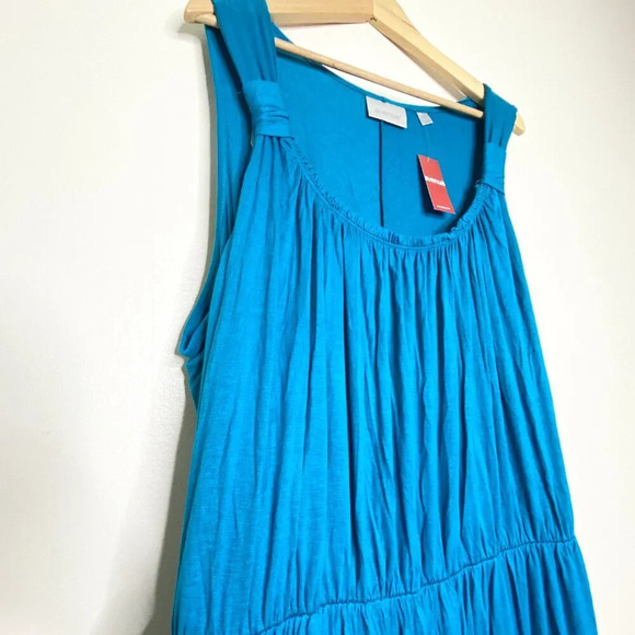 NWT Avenue Blue Tank Dress Tie Waist Women's 26/28 Midi Flowy Summer - Picture 7 of 13